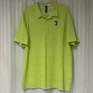 Adidas x Disney Men's Lime Green Golf Shirt With Embroidered Mickey